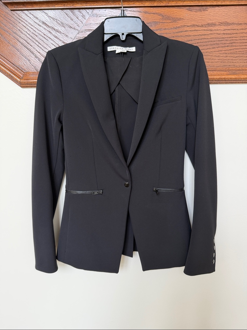Veronica Beard Black Scuba Blazer Size 00 Like New